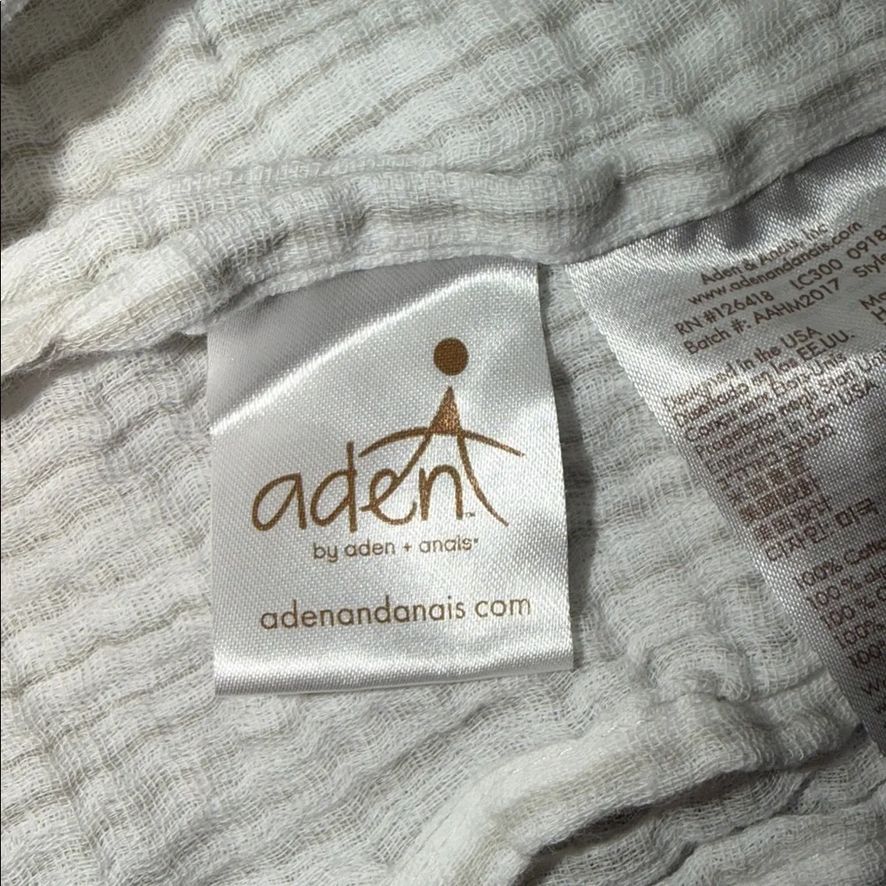 Aden + Anais Baby Blanket Striped Gray Muslin Infant White Label